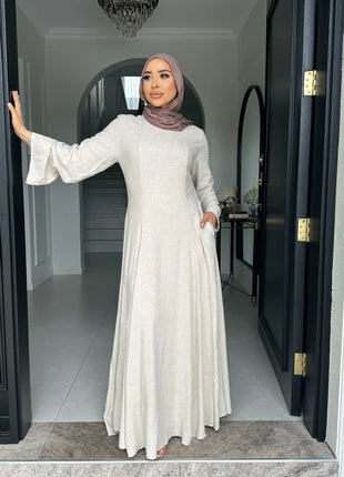 2025 Summer Arabic Muslim Women Modest Dress Eid Dubai Plain Abaya Islam Party Outfit Elegant Holiday Dresses Turkey Kaftan Robe