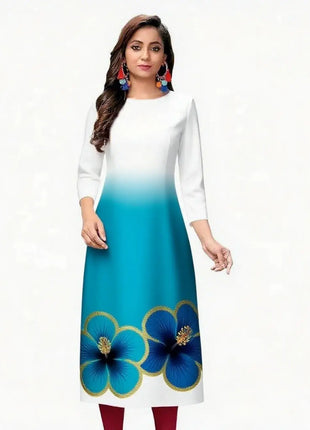 Muslim Women Kurtta Casual Dress National Style Straight Casual Ethnic Peacock Mandarin Design Turkish Abaya Slit hem