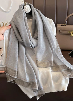 2023 New Women Scarf Winter Warm Solid Silk Wool Shawls Lady Wraps Bufanda Floral Pashmina Luxury Embroidery Warn Scarves
