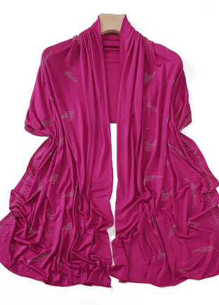 Bling Bling Rhinestone Scarf for Women Sparkling Sport Scarf Non-Shed Crystal Wrap Sun Protective musilim hijab Yoga Party Gift