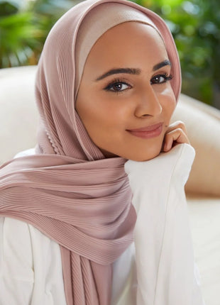 Big Size Pleated Chiffon Hijab Scarf for Muslim Women Turban Pashmina Shawls and Scarves Women Bandana Headband Hijabs Headscarf