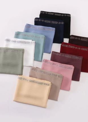 Hot Diamond Pearl Chiffon Hijabs for Women Muslim Fashion Long Shawl Head Wrap for Women Turbans for Women Ramadan Turban Femme