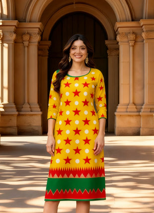 Muslim Kurt Women Casual Fashion Dress Peacock Straight Tube Casual Ethnic Flowers National Style Abito Donna Musulmana