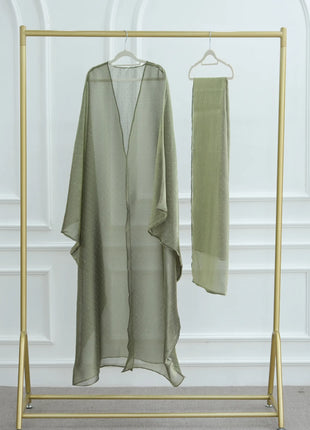 Middle Eastern Islamic Three-Piece Clothing for Women Ramadan Muslim Modest Abaya Dress with Hijab 2025 New Turkey Kaftan Robe