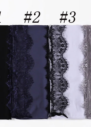 Chiffon Hijab Turban For Muslim Womens Headscarf Lace Shawls Scarf Headwraps Veil Islamic Headband Ramadan