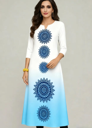 2026 Dress Kurt Women's Fashionable And Elegant Long Sleeved Straight Tube Casual Color Elephant Pattern Women Dress Abaya