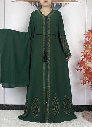 2025New Dubai Women Elegant Party Dress Chiffon Open Abaya Women Dress Islamic Clothing Casual Cardigan Abaya Women Muslim Dress
