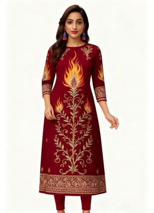 Muslim Women Kurt Fashionable Elegant Straight Tube Casual Flowers Pattern Slit Hem Comfortable Dress Women Dress Turkish Abaya