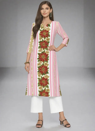 Muslim Women's Kurt Fashionable And Elegant Long Sleeved Straight Tube Casual O-neck Peacock Pattern Kaftan Marroqui Mujer