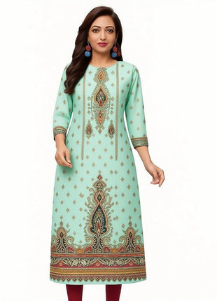 Muslim Kurtta Women's Turkish Abaya Comfortable Kurt Dress Straight Tube Slit hem Peacock Casual Ethnic Middle Eastern Arabic