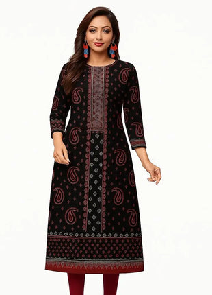 Muslim Women's Fashionable Comfortable Kurt Dress Slit hem Straight Tube Casual Ethnic Abaya Abito Donna Musulmana