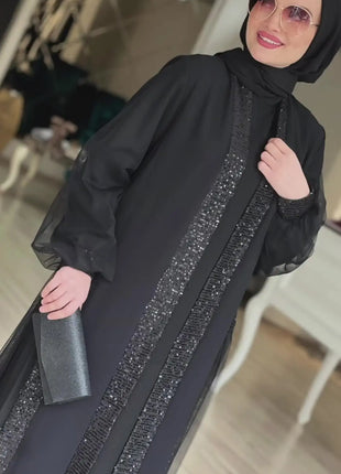 Muslim Modest Women Dress Jalabiya Vestidos Eid Ramadan Arabic Long Robe Dubai Islam Morocco Kaftan Abayas Cardigan Dresses 2024