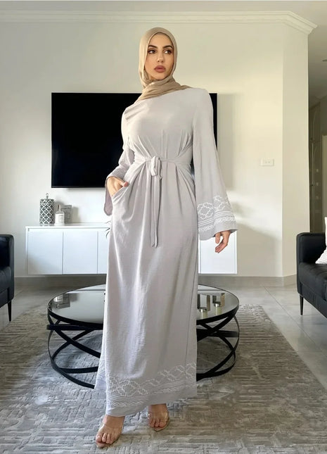 Eid Embroidery Muslim Dress for Women Party Dresses Jalabiya Morocco Dubai Long Robe Arab Ramadan Kaftan Islam Vestidos Largos