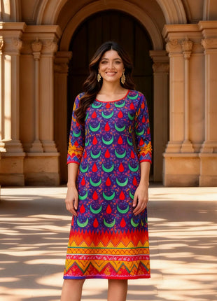 Muslim 2026 Kurt Christmas Women's Casual Fashion Comfortable Dress 2026 Slit hem Straight Tube Casual Ethnic Arabian Dress