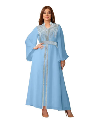 Luxury Abaya Diamonds Muslim Elegant Women Dresses Caftan Moroccan Dubai Kaftan Gown Evening Party Eid Long Maxi Dresses