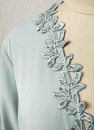 Dubai Elegant Beige Abaya for Muslim Women - Intricately Crafted with Multicolored Embroidery Piece in Islamic Modest Fashion