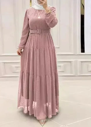 Long Robe Modest Muslim Women Abaya Sashes Dresses Jalabiya Eid Ramadan Morocco Dubai Saudi Kaftan Islam Vestidos Arab Abayas