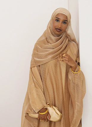 Middle Eastern Islamic Three-Piece Clothing for Women Ramadan Muslim Modest Abaya Dress with Hijab 2025 New Turkey Kaftan Robe