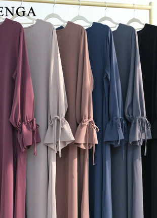 Ramadan Arabic Muslim Women Modest Dress 2025 Elegant Dubai Plain Abaya Islamic Church Clothing Fashion Loose Turkey Solid Robe