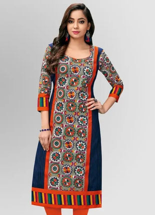Muslim Women Kurt Fashionable Elegant Straight Tube Casual Flowers Pattern Slit Hem Comfortable Dress Islamitische Dames Kleding
