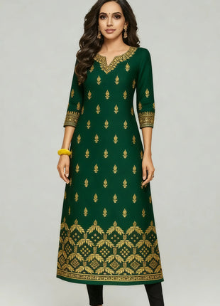 Muslim Dress Kurt Women's Fashionable And Elegant National Style Straight Tube Casual Round Neck Colorful Elephant Pattern Dress