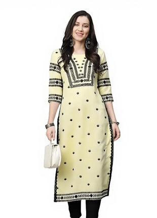 National style Kurtta Women Fashion Comfortable Slit hem Straight Casual Ethnic Abito Donna Musulmana Women Dress Turkish Abaya