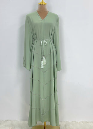 Eid Muslim Women Abaya Morocco Party Dress Abayas Elegant Prayer Diamond Long Sleeve Robe Dresses Ramadan Musulman Maxi Vestidos