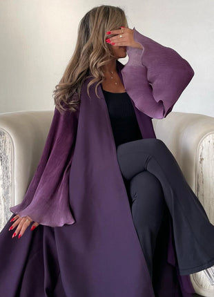 Open Front Abaya Muslim Flare Sleeve Casual Arabian Abayas Middle-East Elegant Turkey Kaftans Women Jilbabs Islamic Maxi Dresses