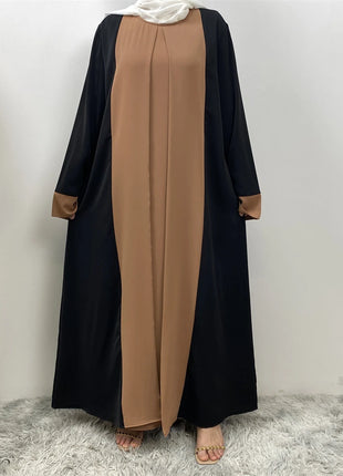 Ramadan Eid Muslim Abaya Dubai Luxury Splicing Fake Two Pieces Abayas For Women Kaftan Modest Dress Islam Caftan Marocain Femme