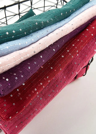 Rhinestone Chiffion Hjab Plain Scarf Tudung Bawal Headscarf Islamic Crystal Hjab Shawls and Wraps Women Muslim Foulard
