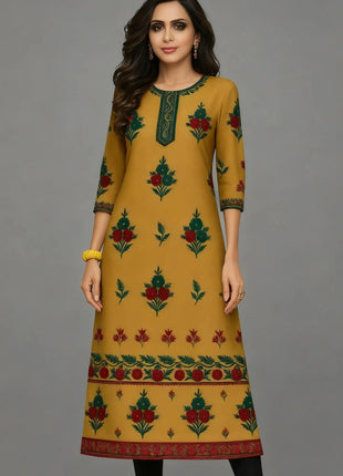 National style Women's Kurtta Casual Fashion Dress Slit hem Kurtta Tube Casual Ethnic Abito Donna Musulmana Girls Prayer Dress
