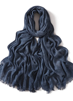 New Arrival Crinkle Rayon Hijab for Women Muslim Scarf Shawls Tie-dye Headscarf Wraps Plain Modal Cotton Islamic Turban Ramanda