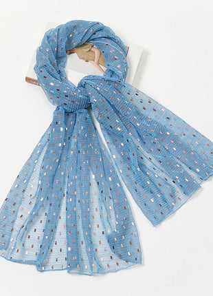 Glitter Shimmer Muslim Hijabs Fashion Solid Bubble Chiffon Scarf High Quality Shawl Scarves Silver Crinkle Woman Headscarf