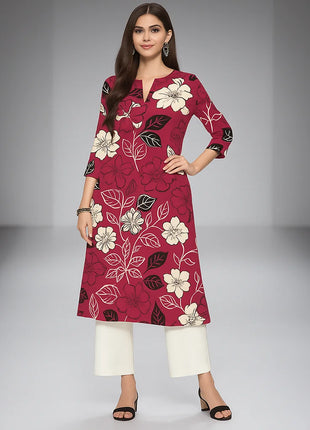 Muslim Kurtta women's Casual Fashion Dress Long Sleeved Straight Tube Casual Ethnic Flower Round Neck Regular Size Design Sense