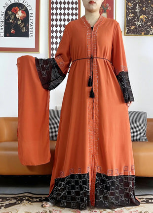 2024 Summer Women Elegant Dresses Dubai Party Outfits Long Sleeve Chiffon Dashiki Muslim Women Robe Open African Abaya Clothing