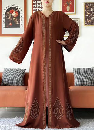 Elegant Women's Party Dress Chiffon Loose Open Zipper Abaya Muslim Islamic Clothing Cardigan Style for Special Occasions