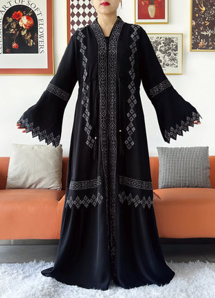 Laxury Design New Women Elegant Dress Chiffon Open Abaya Muslim Women Dress Islamic Clothing Cardigan Abaya Women Muslim Dress