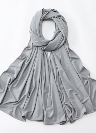 New Liquid Jersey Hijab Scarf for Women Headscarf Shimmer Imitation Silk Scarf Solid Shawl Wraps Muslim Headband Turban 170*60cm