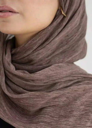 Premium Rayon Cotton Wrinkle Hijab Scarf For Woman Muslim Hijabs Fashion Soft Shawl Islam Turban Ramadan Soild Headband 180*80cm
