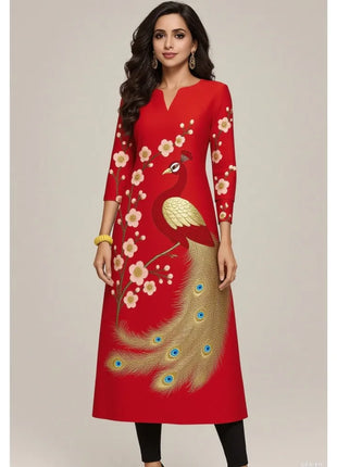 Muslim Kurt Women Casual Fashion Dress Peacock Straight Tube Casual Ethnic Flower National Style Islamische Kleidung Frauen