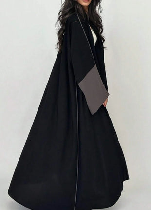 Middle Eastern Loose Abaya Muslim Full Sleeve Open Front Abayas Elegant Kaftans Women Jilbabs Arabian Islamic Maxi Dresses