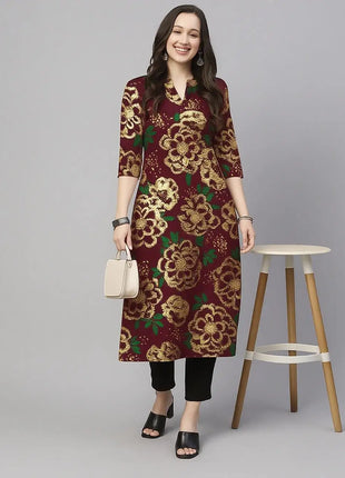 Muslim Kurt Women's Fashionable And Comfortable Kurt Dress Long Sleeved Straight Tube Casual Ethnic Middle Eastern Arabic Dress