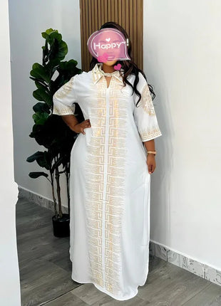 2025  Ethnic Costum loose elegant dress fashion luxury XXL~XXXL