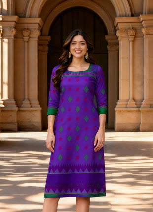Muslim Peacock Kurtta Women Casual Fashion Dress National style Straight Tube Casual Ethnic Abito Donna Musulmana Turkish Abaya