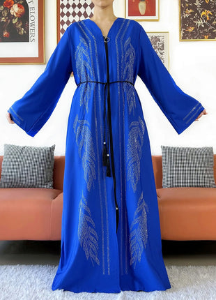 New Middle East Africa Elegant Women Cardigan Chiffon Loose Open Zippier Abaya Muslim Islamic Clothing Cardigan Style Loose Size