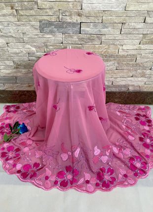 New Muslim Ramadan Scarf  Femme Musulman Foulard Hijabs For Woman African Islam Dubai Chiffon Sequins Embroidery Scarf Shawl