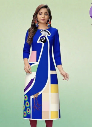 Muslim 2026 Dress Kurt Women Fashionable And Elegant National Style Straight Tube Casual Slit hem Colorful Pattern Noble Skirt