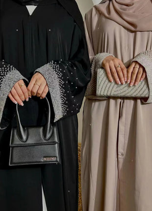 Eid Muslim Diamond Abaya For Women Button Cardigan Up Jalabiya Ramadan Dress 2026 Ramadan Caftan Party Long Robe Vestido Largos