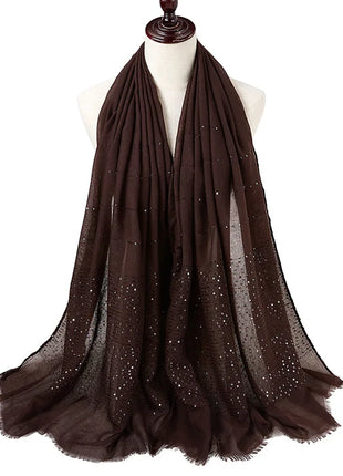Cotton Linen Hijabs Scarf Turban Hijab Comfort Wearing Soft Paillette Shawls Fringed Muslim Fashion Women Scarves Hijab Ramadan