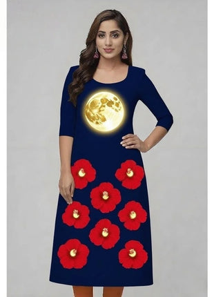 Muslim Dress Kurt Women's Fashionable Straight Tube Casual National style Slit hem Multiple National Style Robe Femmes Musulmans